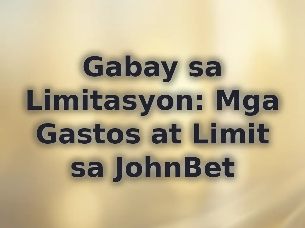 Account limits sa JohnBet